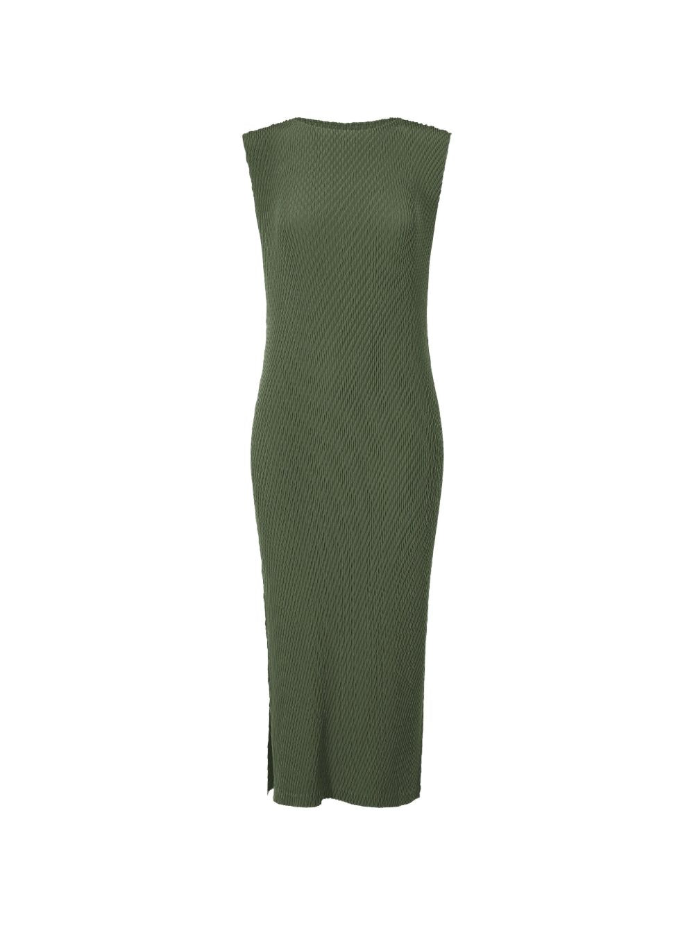 Abito midi plisettato Rhombus in verde Issey miyake - donna 