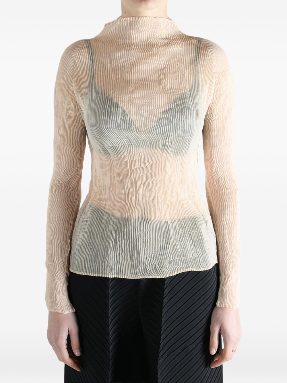 Top plissettato in beige Issey miyake - donna 