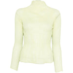 Top a maniche lunghe con design plissettato in verde lime Issey miyake  - donna 