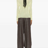 Top a maniche lunghe con design plissettato in verde lime Issey miyake  - donna 