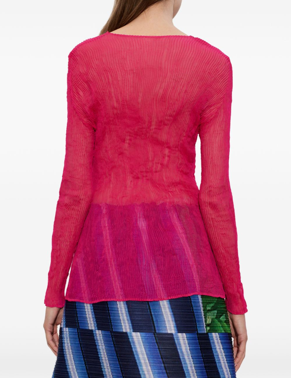 Top con scollo a v plissettato in rosa Issey miyake - donna 