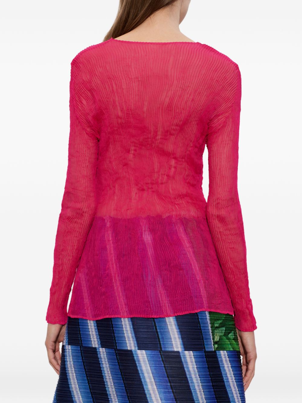 Top con scollo a v plissettato in rosa Issey miyake - donna 