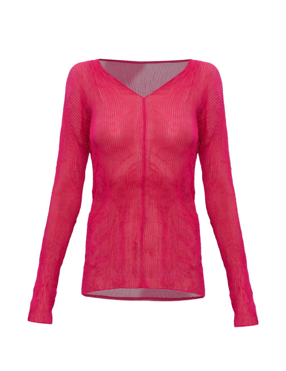 Top con scollo a v plissettato in rosa Issey miyake - donna 