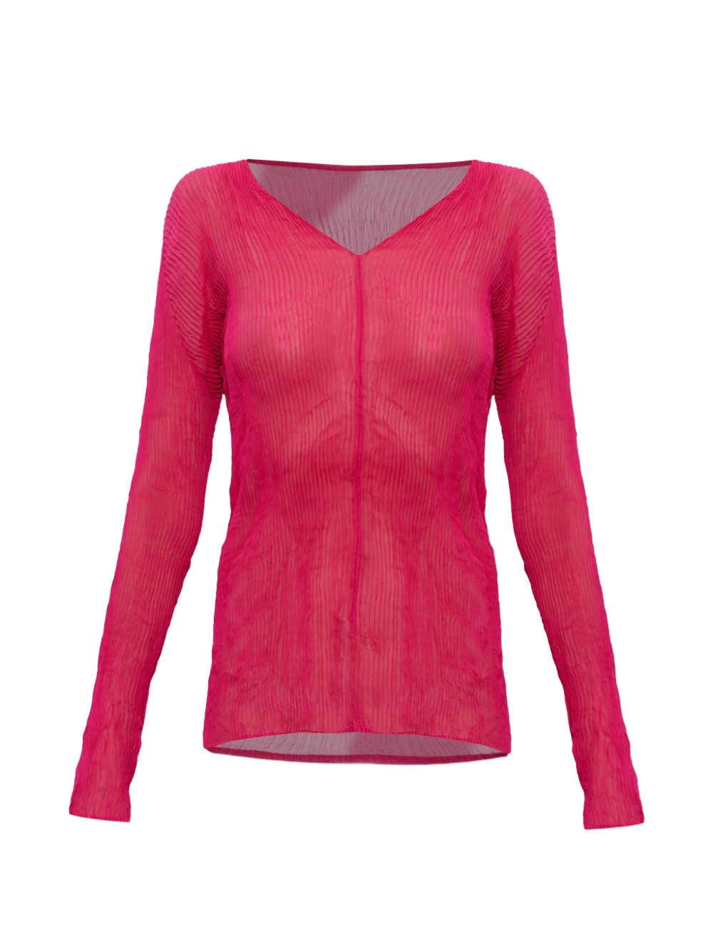 Top con scollo a v plissettato in rosa Issey miyake - donna 