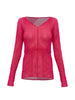 Issey Miyake Pleated V-Neck Top in Pink - Women