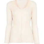Top a maniche lunghe con design plissettato in avorio Issey miyake  - donna 