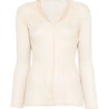 Top a maniche lunghe con design plissettato in avorio Issey miyake  - donna 