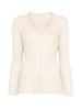 Top a maniche lunghe con design plissettato in avorio Issey miyake  - donna