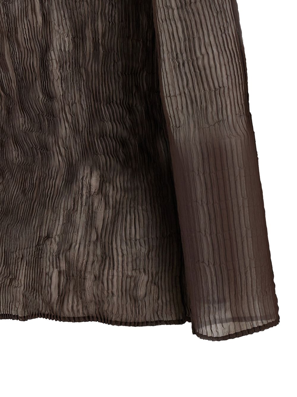 TOP SCOLLO A V SEMI TRASPARENTE IN MARRONE ISSEY MIYAKE - donna 