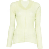 Top a maniche lunghe con design plissettato in verde lime Issey miyake  - donna 