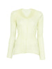 Lime Green Issey Miyake Pleated Long-Sleeve Top - Women