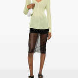 Top a maniche lunghe con design plissettato in verde lime Issey miyake  - donna 