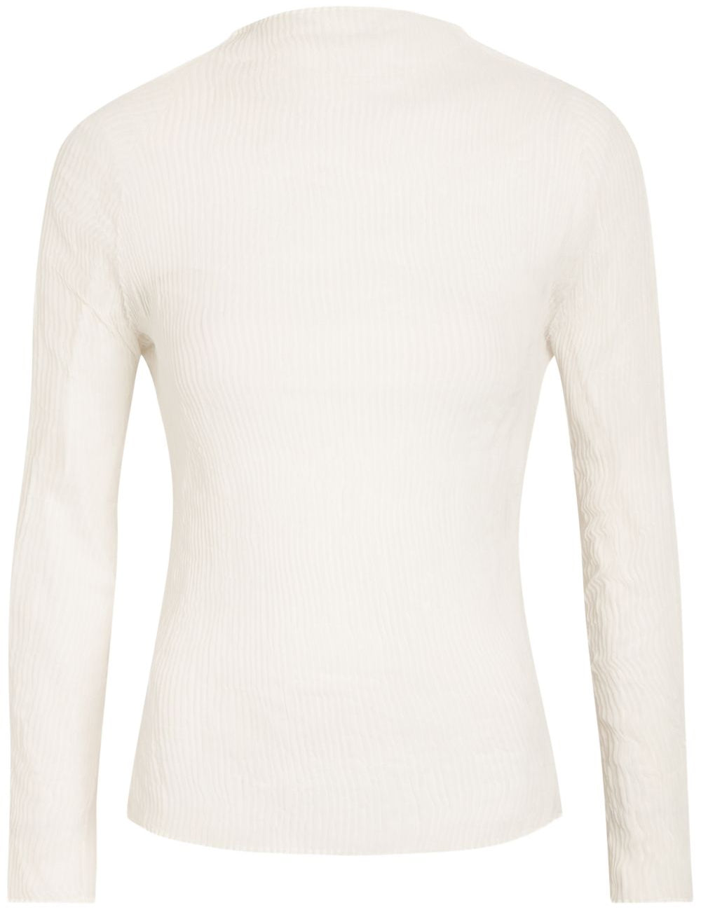 Top a maniche lunghe con design plisettato in bianco Issey miyake - donna 