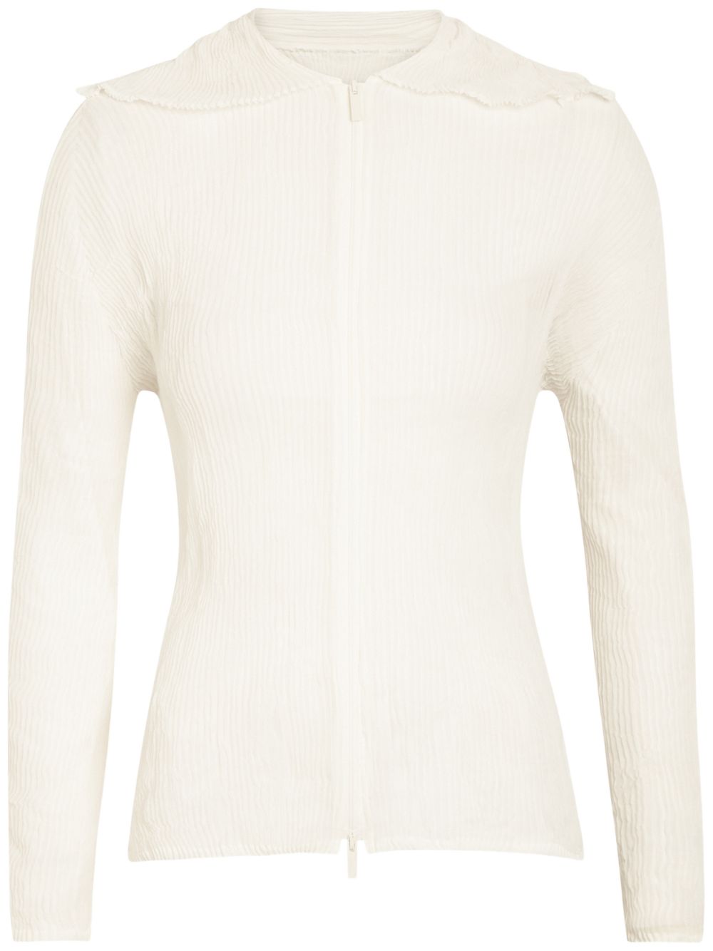 Top effetto plisse con zip in bianco Issey miyake  - donna 