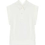 Camicia smanicata con colletto classico in bianco - Issey Miyake 
