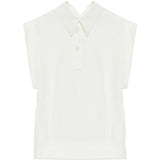 Camicia smanicata con colletto classico in bianco - Issey Miyake 
