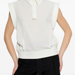 Camicia smanicata con colletto classico in bianco - Issey Miyake 