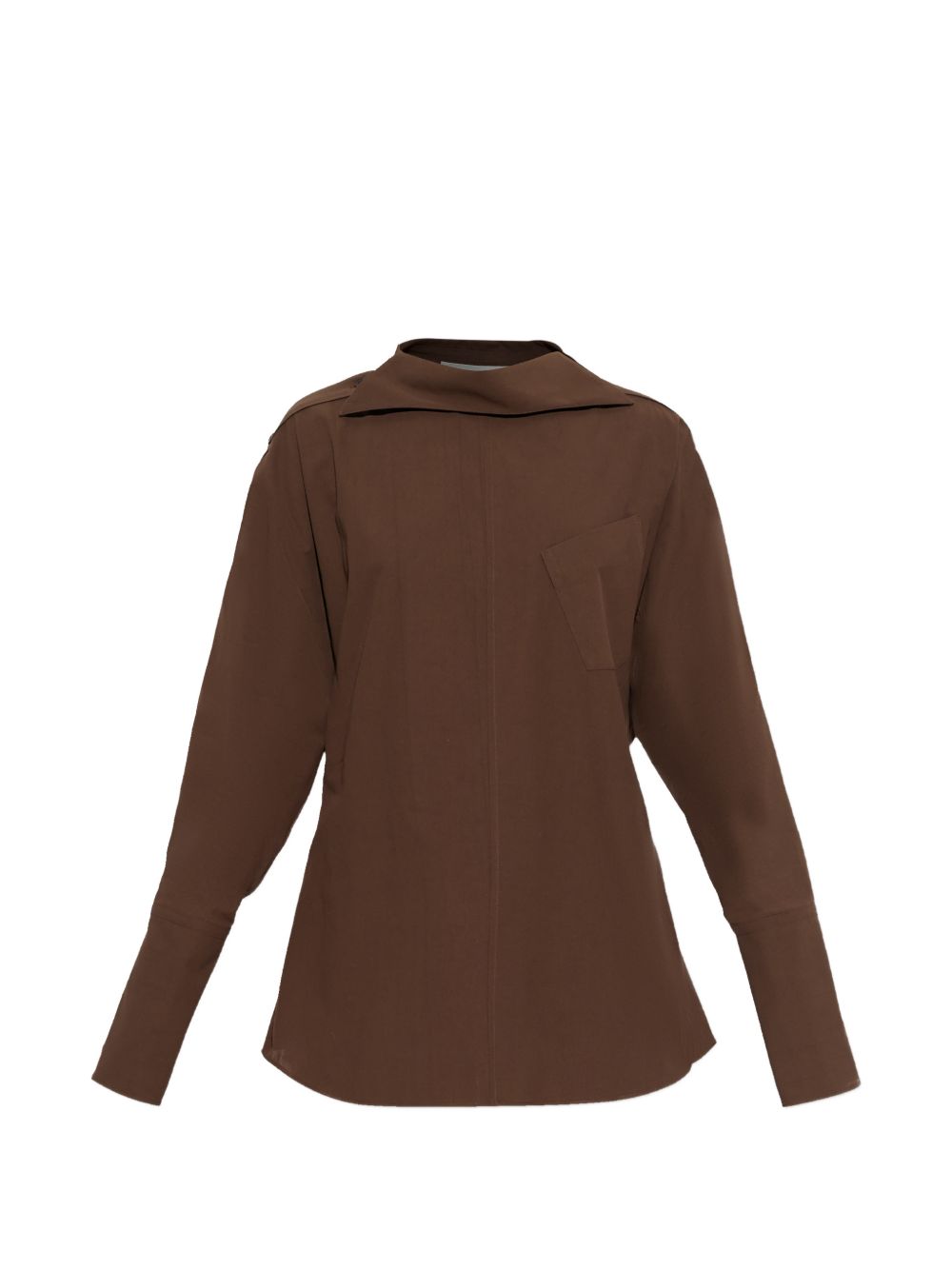 Camicia di cotone con colletto asimmetrico in marrone Issey miyake  - donna 