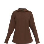 Camicia di cotone con colletto asimmetrico in marrone Issey miyake  - donna 