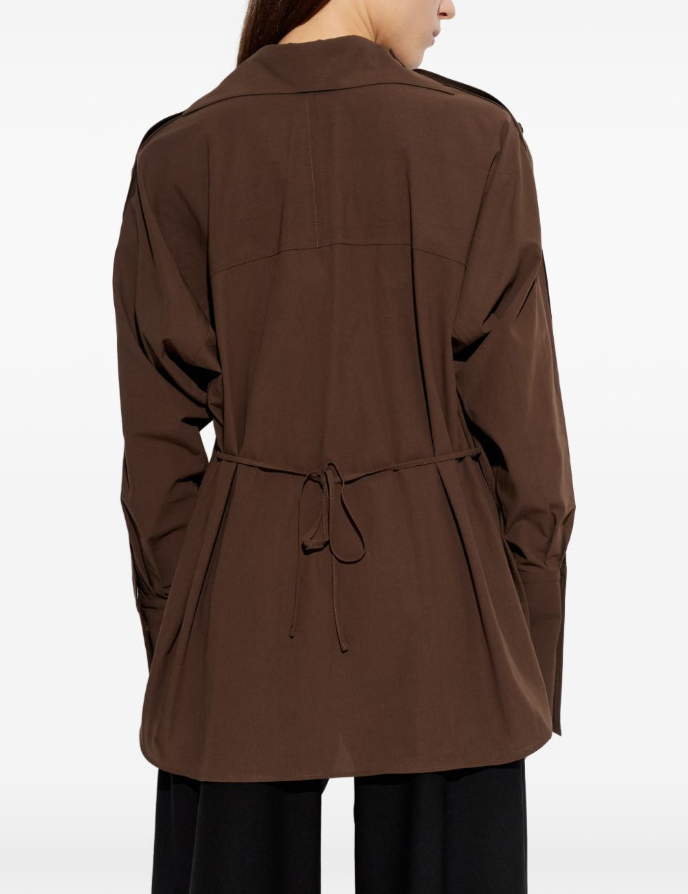 Camicia di cotone con colletto asimmetrico in marrone Issey miyake  - donna 