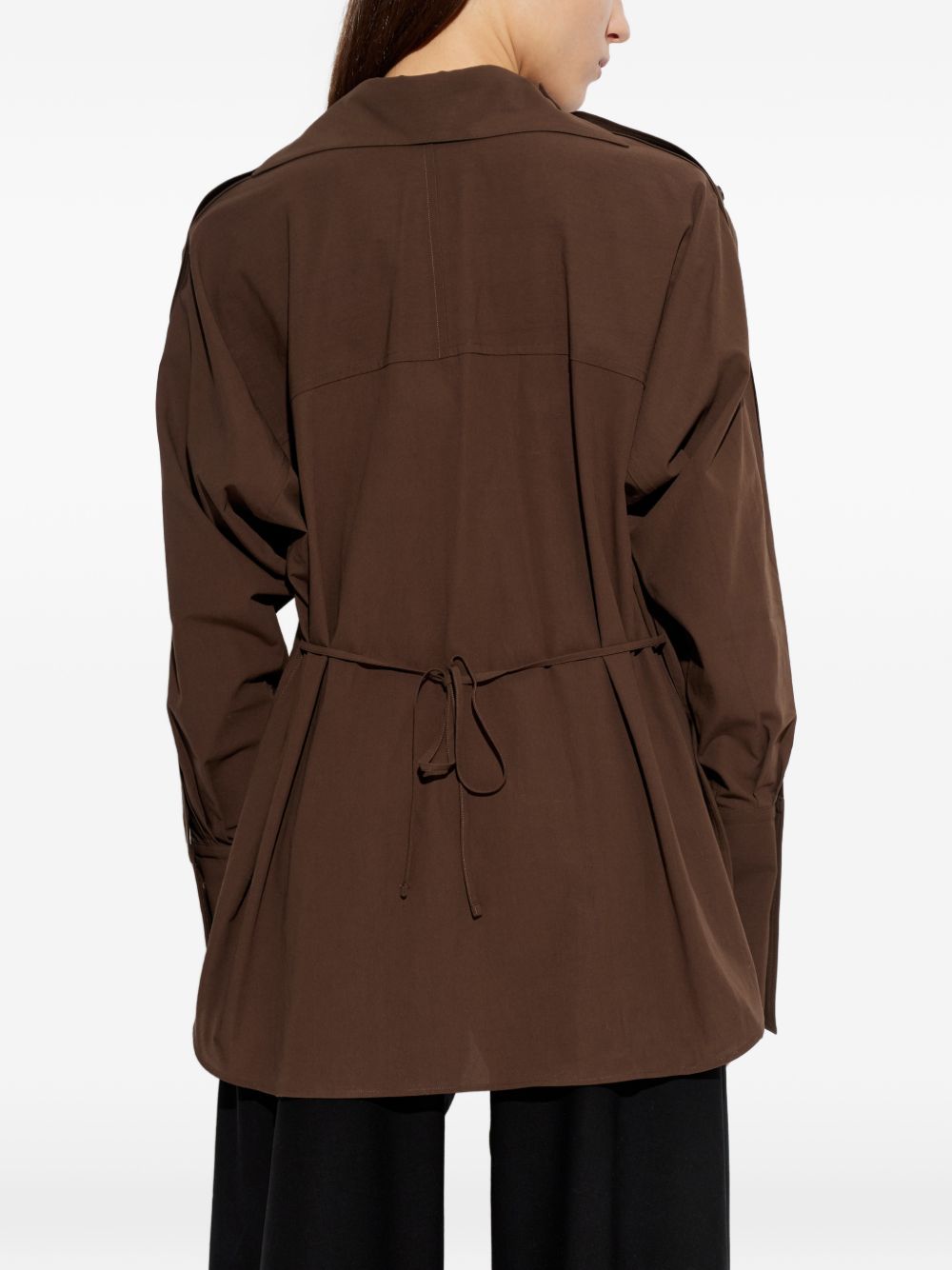 Camicia di cotone con colletto asimmetrico in marrone Issey miyake  - donna 