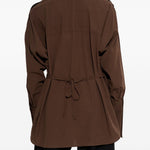 Camicia di cotone con colletto asimmetrico in marrone Issey miyake  - donna 