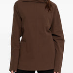 Camicia di cotone con colletto asimmetrico in marrone Issey miyake  - donna 