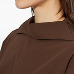 Camicia di cotone con colletto asimmetrico in marrone Issey miyake  - donna 