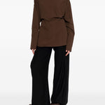 Camicia di cotone con colletto asimmetrico in marrone Issey miyake  - donna 