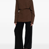 Camicia di cotone con colletto asimmetrico in marrone Issey miyake  - donna 