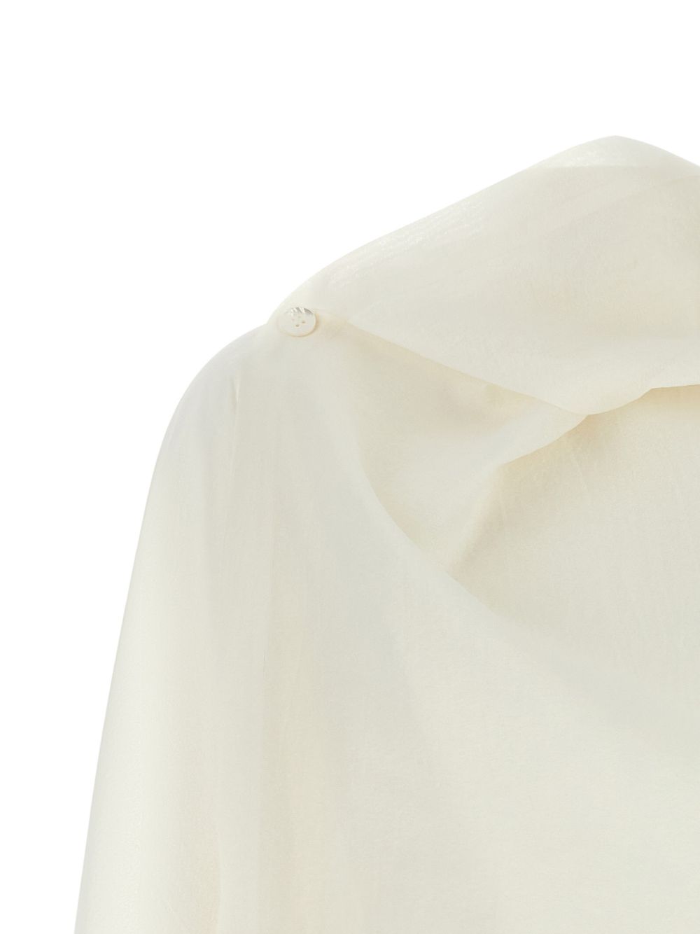 Top drappeggiato asimmetrico All Squares in bianco 