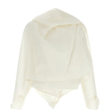Top drappeggiato asimmetrico All Squares in bianco 