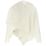 Top drappeggiato asimmetrico All Squares in bianco 