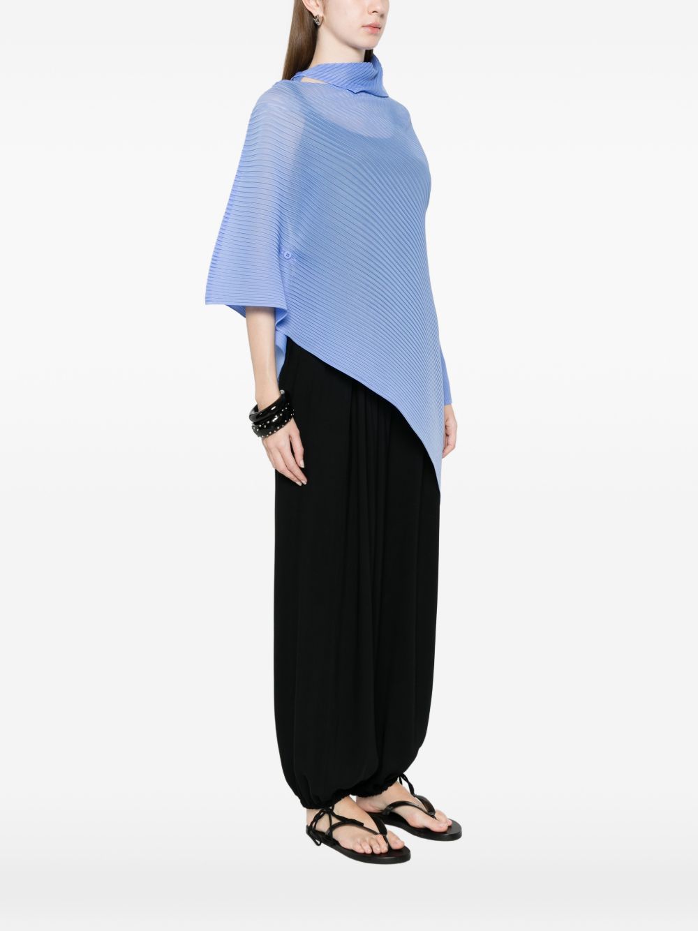BLUSA a collo alto asimmetrico in azzurro Issey miyake - donna 