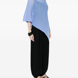 BLUSA a collo alto asimmetrico in azzurro Issey miyake - donna 