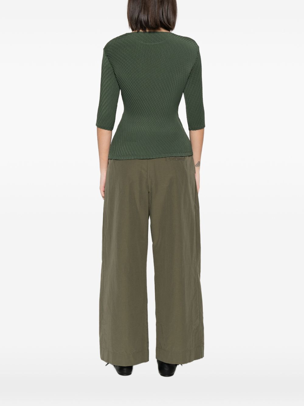 Top effetto plissé in verde Issey miyake - donna 