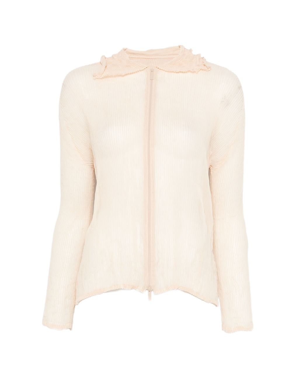 Top a maniche lunghe con design plissettato in avorio Issey miyake  - donna 