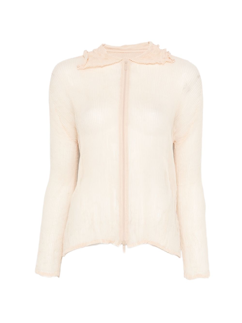 Top a maniche lunghe con design plissettato in avorio Issey miyake  - donna 