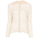 Top a maniche lunghe con design plissettato in avorio Issey miyake  - donna 