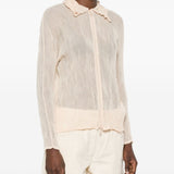 Top a maniche lunghe con design plissettato in avorio Issey miyake  - donna 