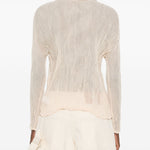 Top a maniche lunghe con design plissettato in avorio Issey miyake  - donna 
