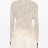 Top a maniche lunghe con design plissettato in avorio Issey miyake  - donna 