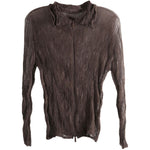 Top semi-trasparente con zip in marrone Issey miyake - donna 