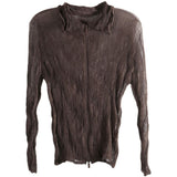 Top semi-trasparente con zip in marrone Issey miyake - donna 