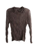 Issey Miyake women's semi-sheer zip-up top in brown