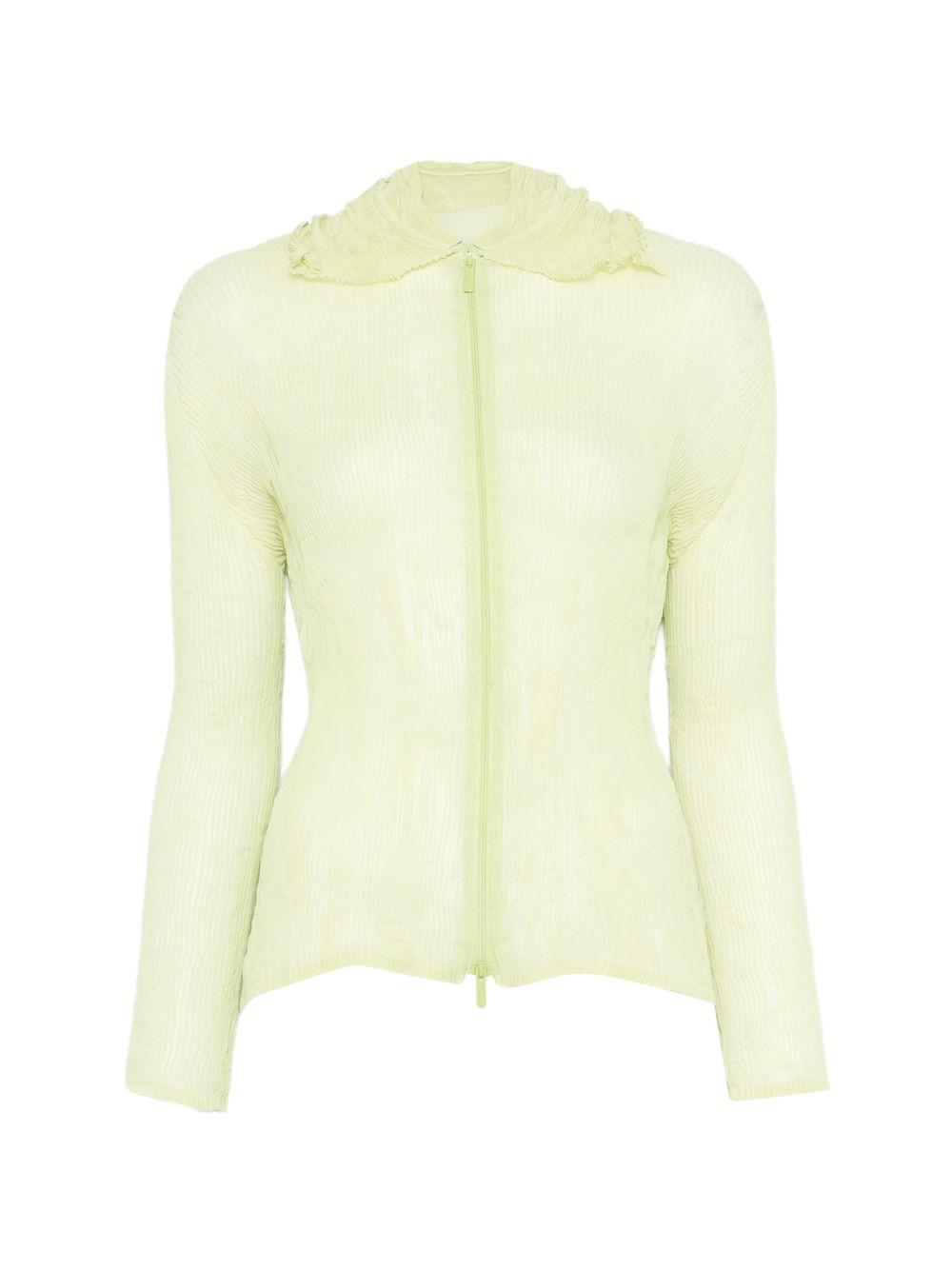 Top a maniche lunghe con design plissettato in verde lime Issey miyake  - donna 