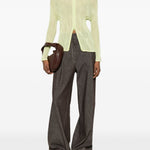 Top a maniche lunghe con design plissettato in verde lime Issey miyake  - donna 