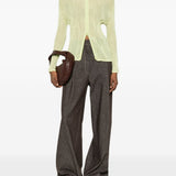 Top a maniche lunghe con design plissettato in verde lime Issey miyake  - donna 