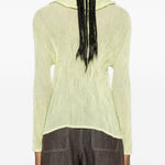 Top a maniche lunghe con design plissettato in verde lime Issey miyake  - donna 
