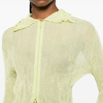 Top a maniche lunghe con design plissettato in verde lime Issey miyake  - donna 